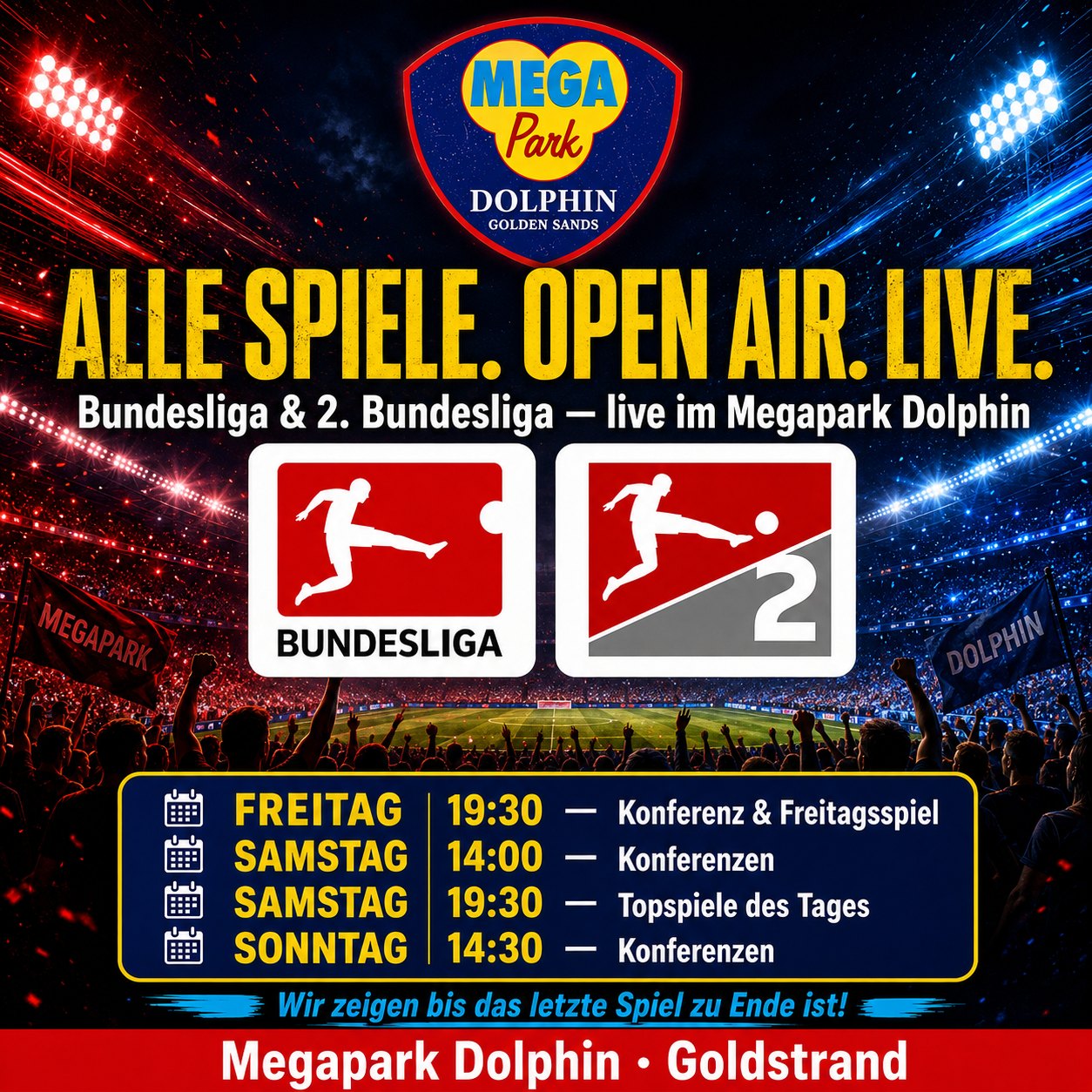 ⚽ Bundesliga & 2. Bundesliga LIVE im Megapark Dolphin